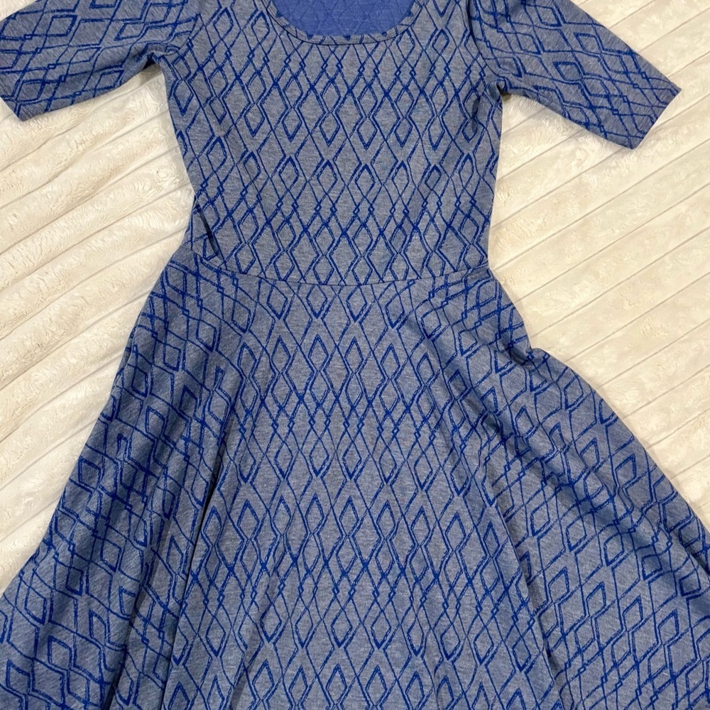 Blue Geometric Pattern Dress